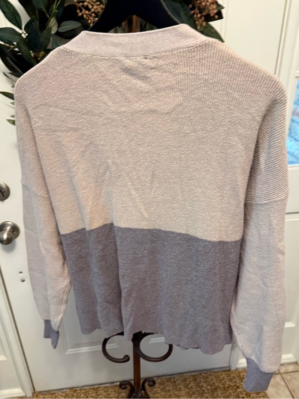 Aaeda Colorblock Soft Button Down Grandpa Knit Cardigan LS L - Picture 2 of 11